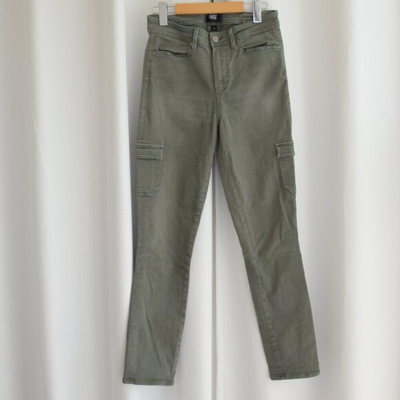 Paige Hoxton High-Rise Cargo Green Jeans Sz 28 - Picture 2 of 8